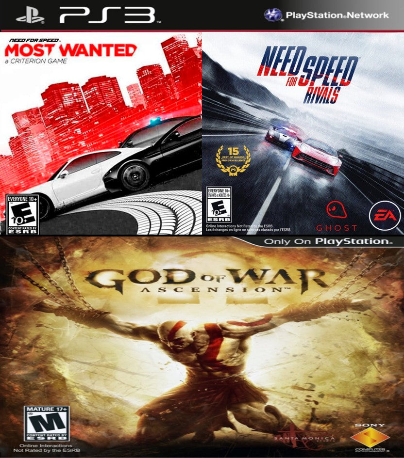 Need For Speed Most Wanted + Rivals + God of War Ascension